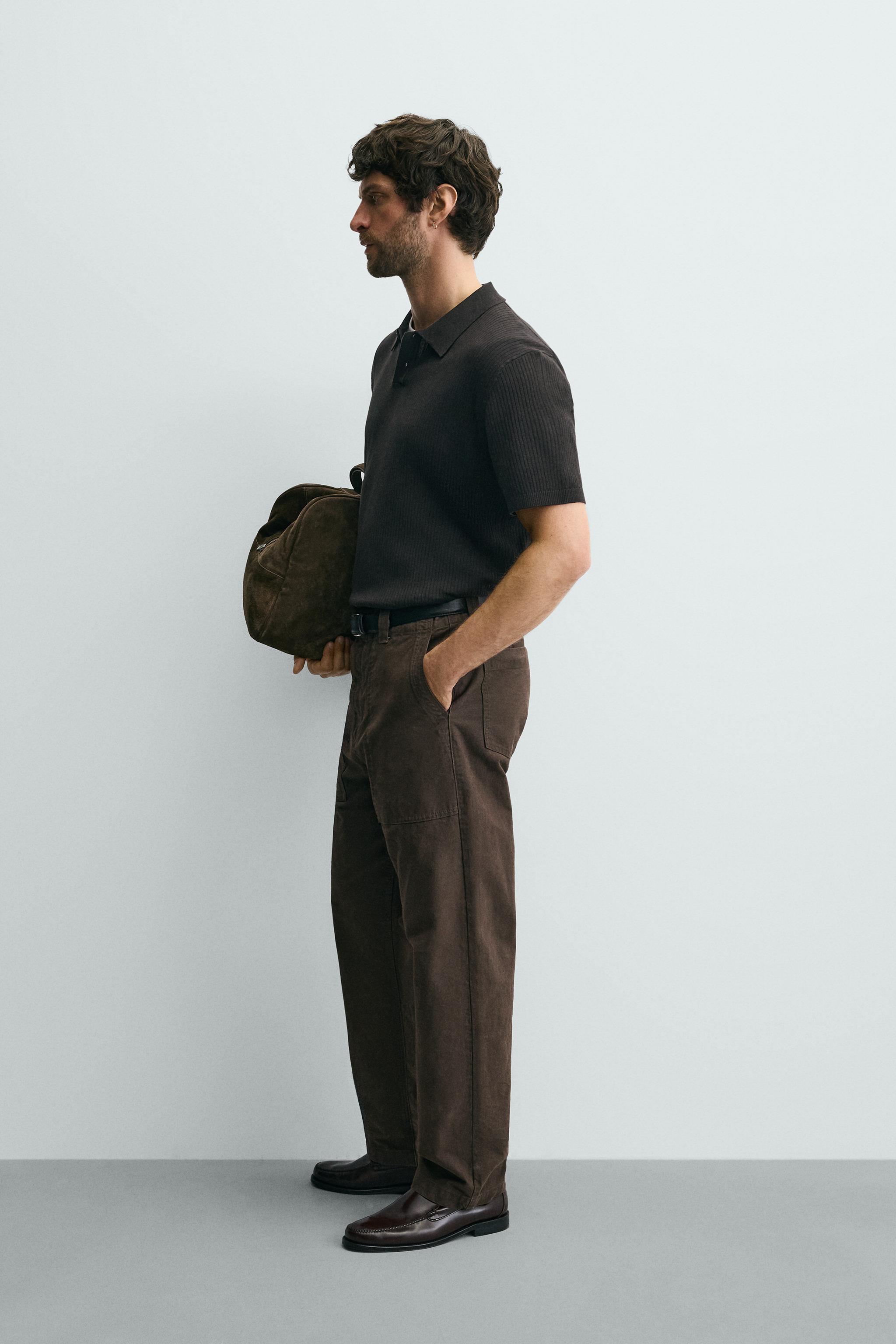 RIBBED KNIT POLO SHIRT